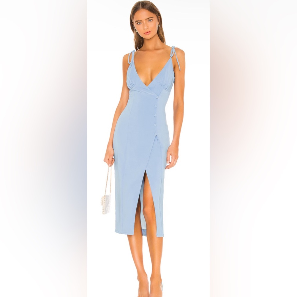 Camila Coelho Light Blue Midi Dress
